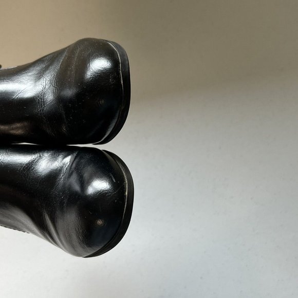 Unisa Womens Black Faux Leather Ankle Booties Size 6M Zip Up Buckles Round Toe - Picture 5 of 11